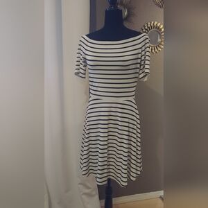 White House / Black Market Striped Black and White Dress